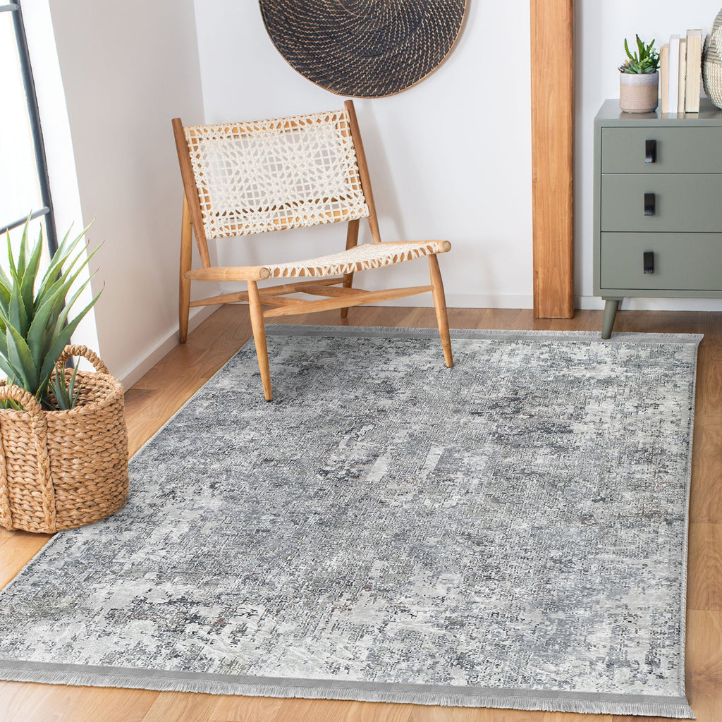 Grey Bedroom Washable Area Rug