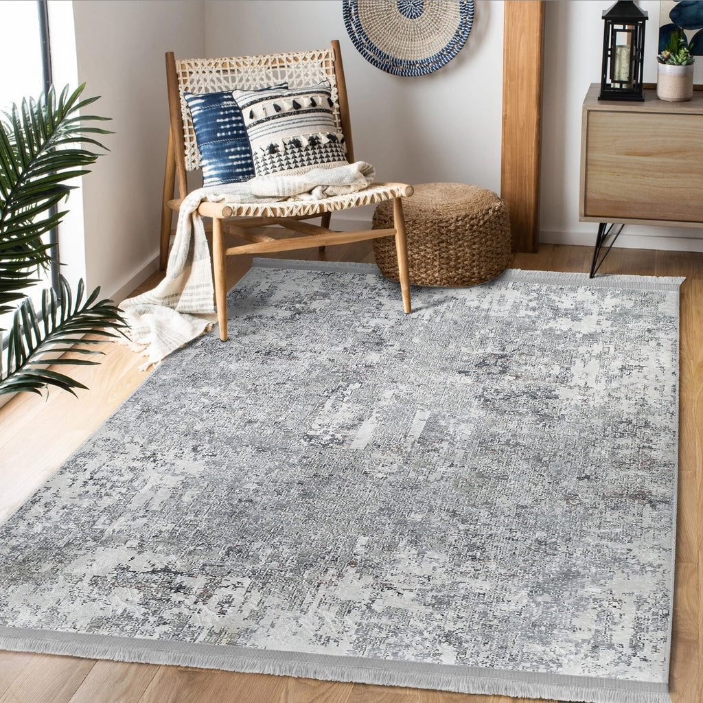 Grey Bedroom Washable Area Rug