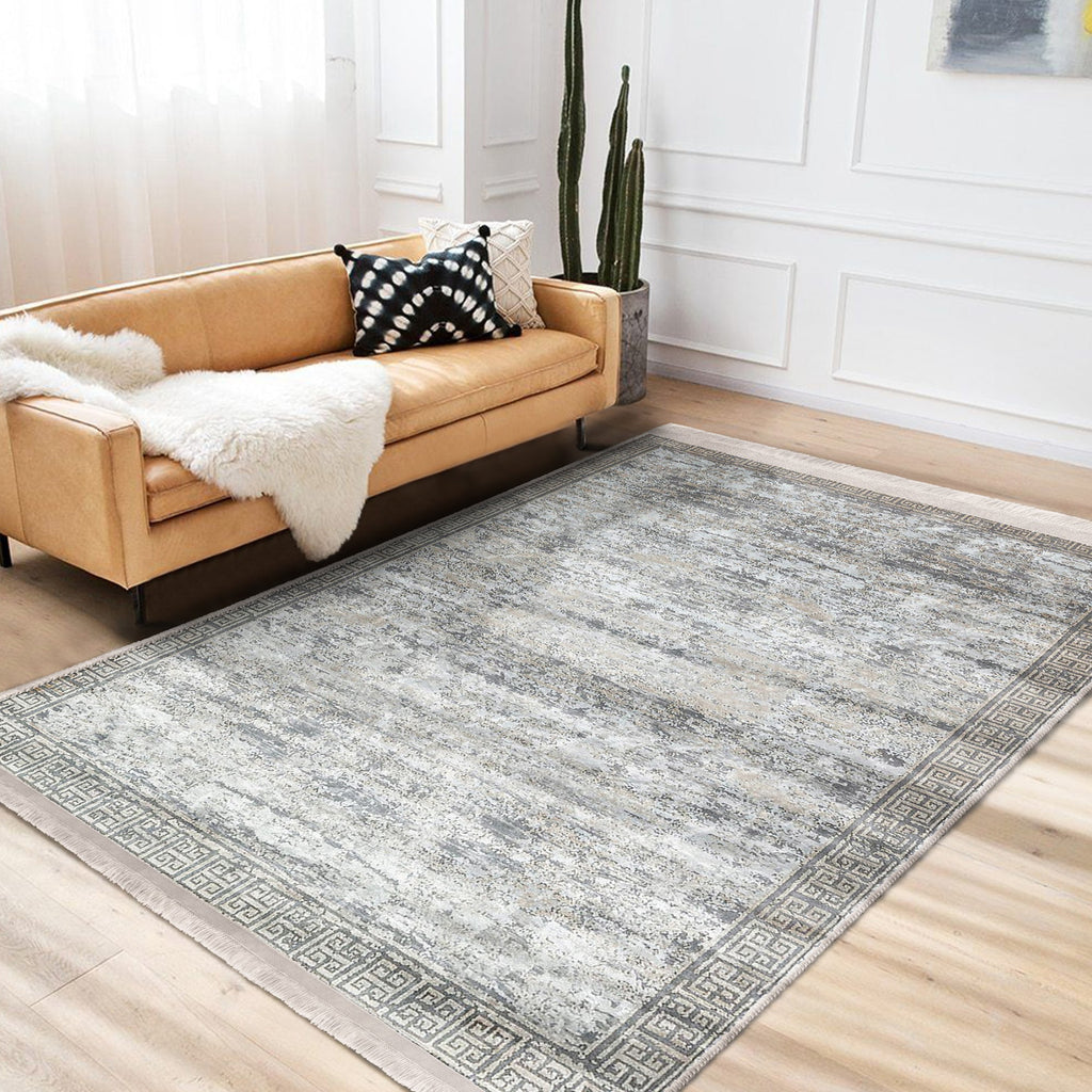 Grey Classic Washable Area Rug