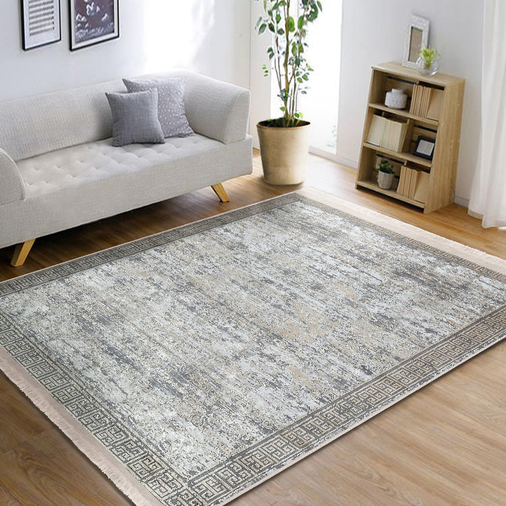 Grey Classic Washable Area Rug
