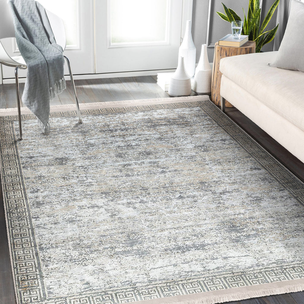Grey Classic Washable Area Rug