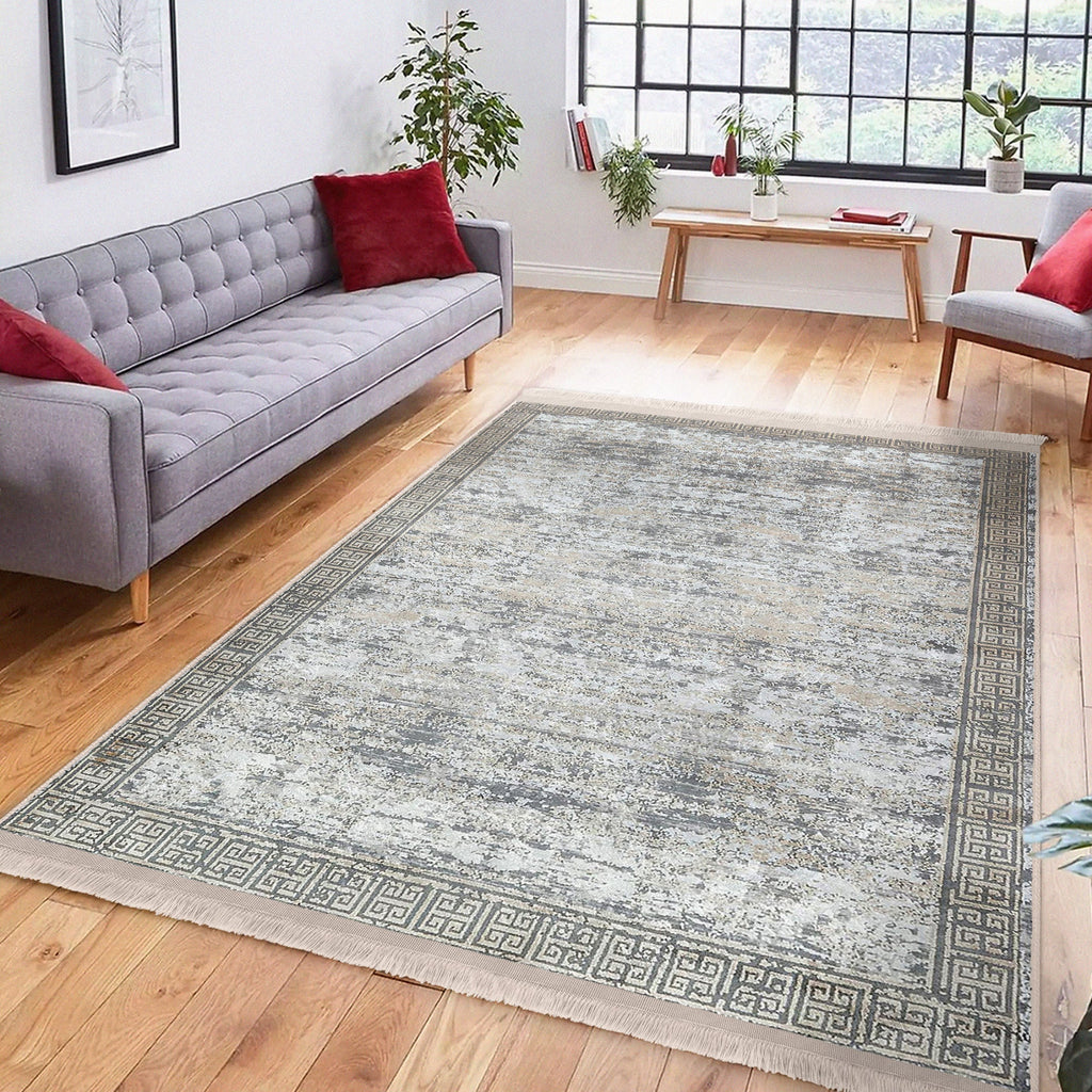 Grey Classic Washable Area Rug