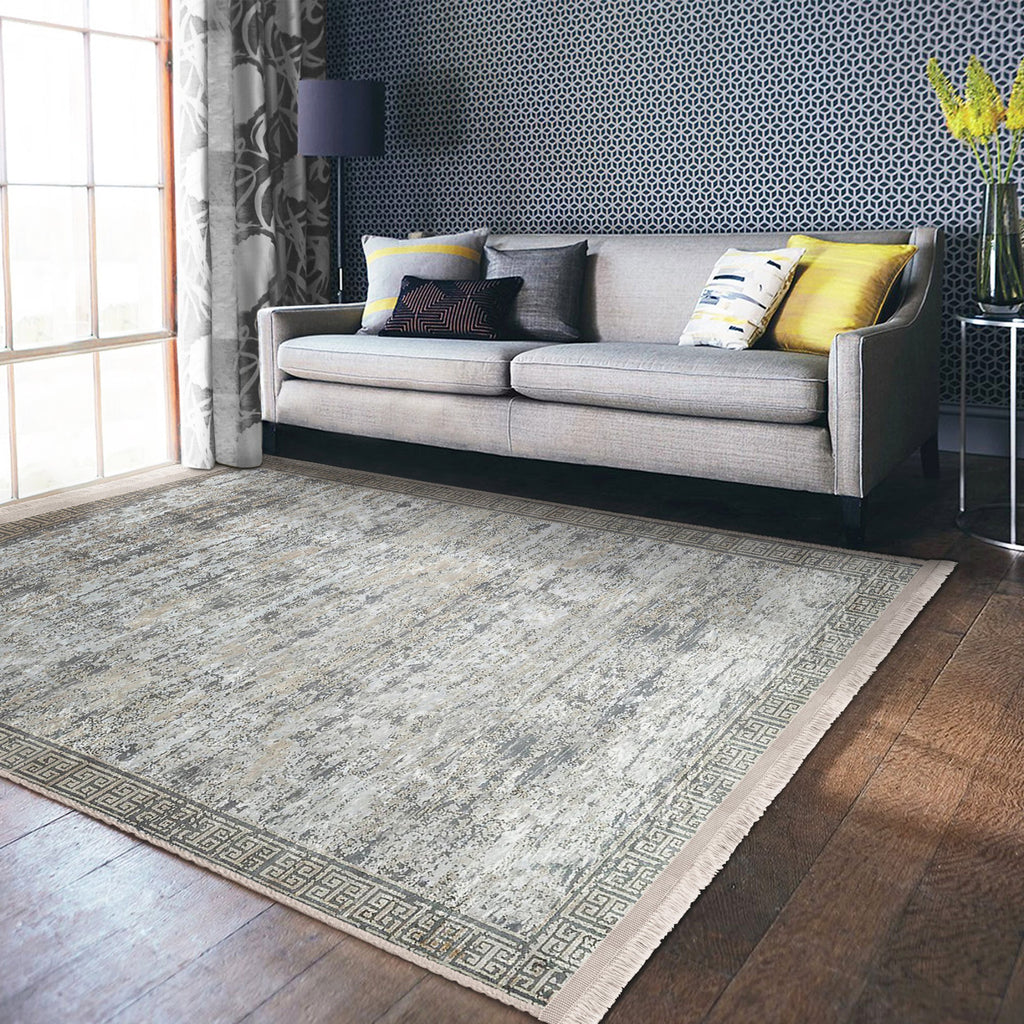 Grey Classic Washable Area Rug