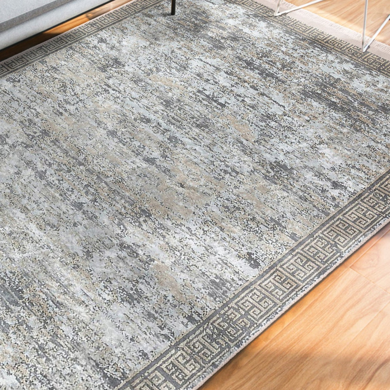 Grey Classic Washable Area Rug