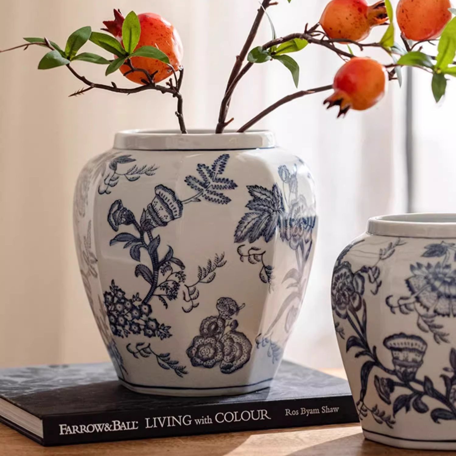 Blue & White Porcelain Floral Vase