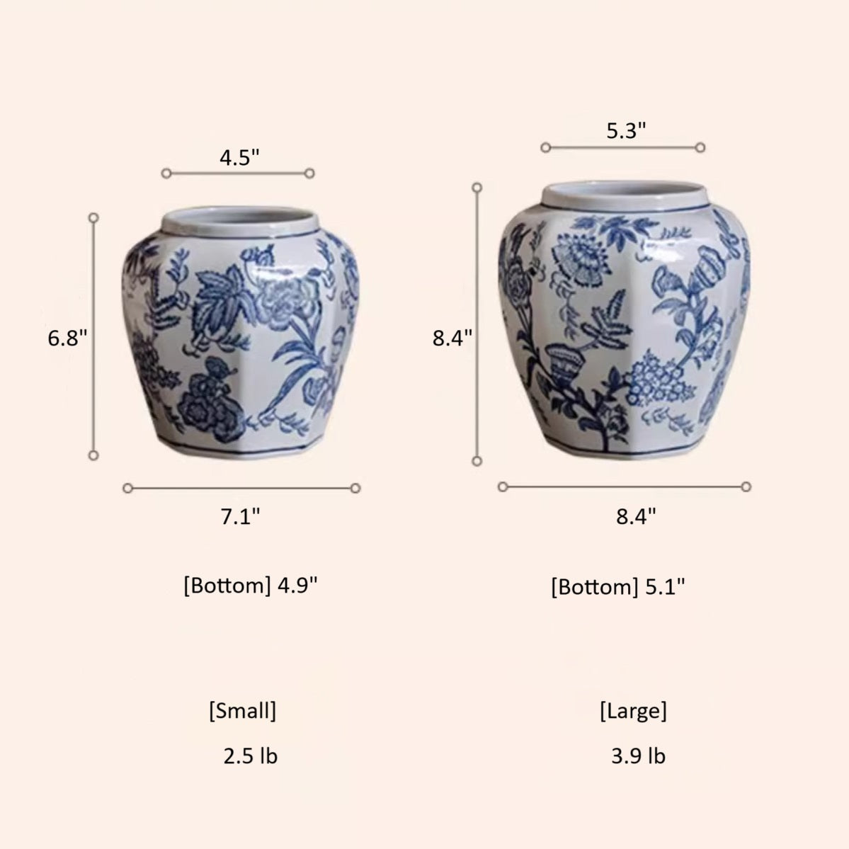 Blue & White Porcelain Floral Vase