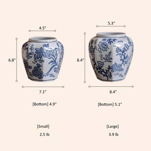 Blue & White Porcelain Floral Vase