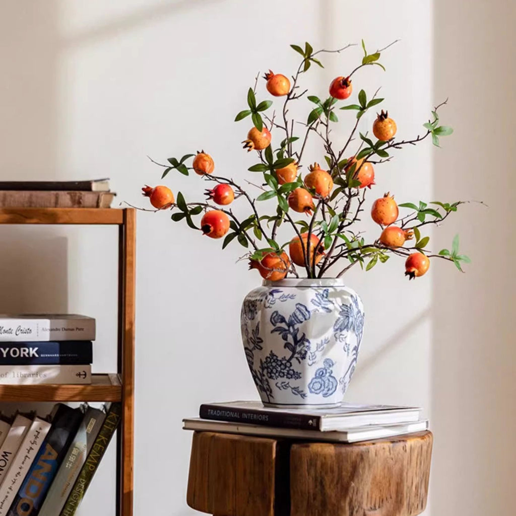 Blue & White Porcelain Floral Vase