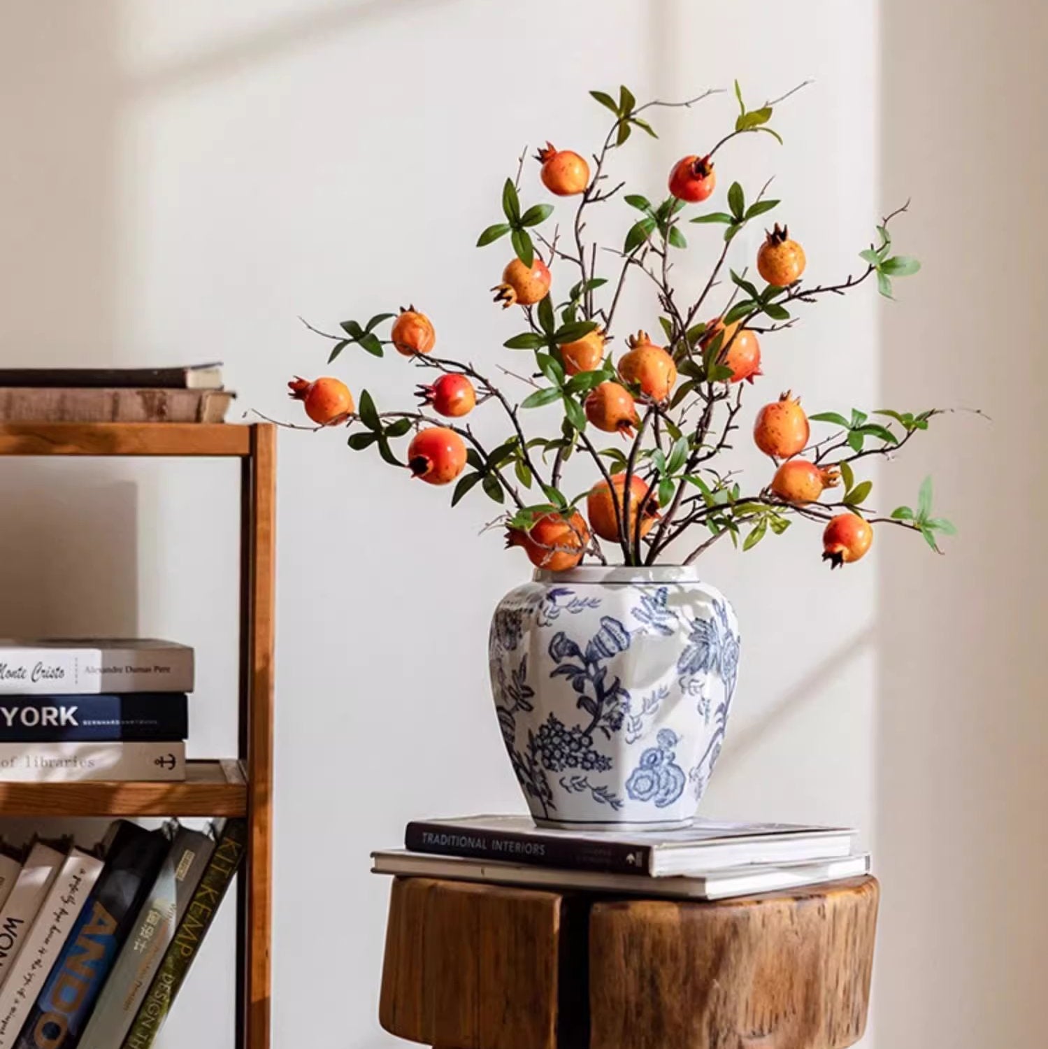 Blue & White Porcelain Floral Vase