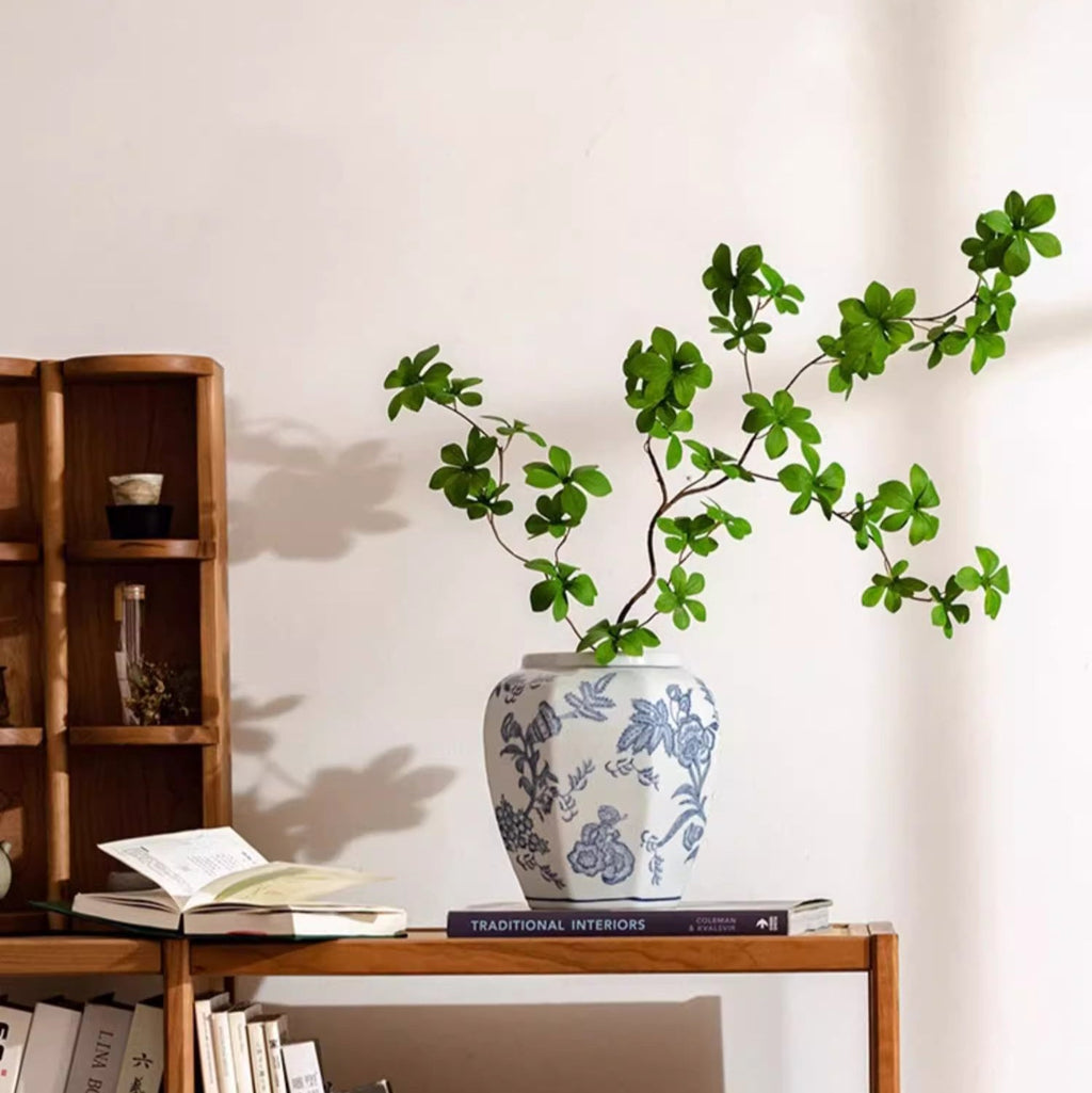 Blue & White Porcelain Floral Vase