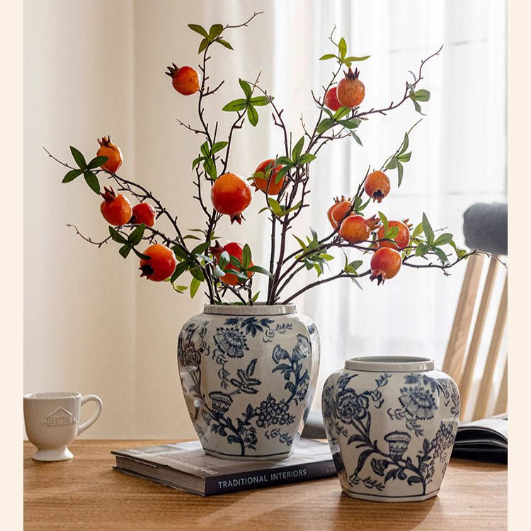 Blue & White Porcelain Floral Vase