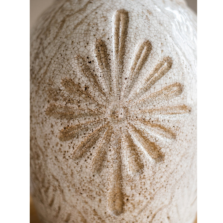 Carved White Ceramic Vase