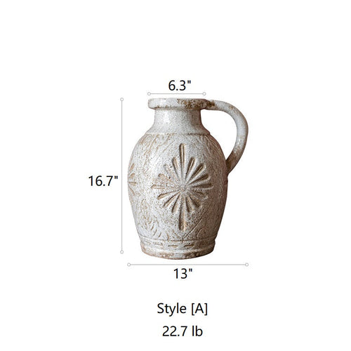 Carved White Ceramic Vase