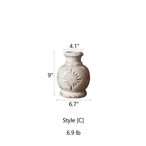 Carved White Ceramic Vase