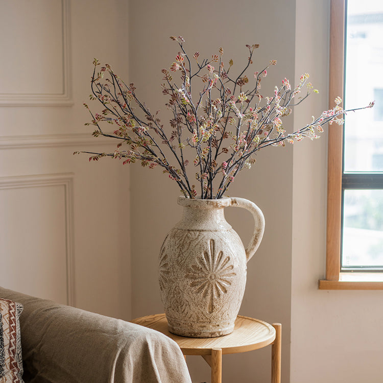 Carved White Ceramic Vase