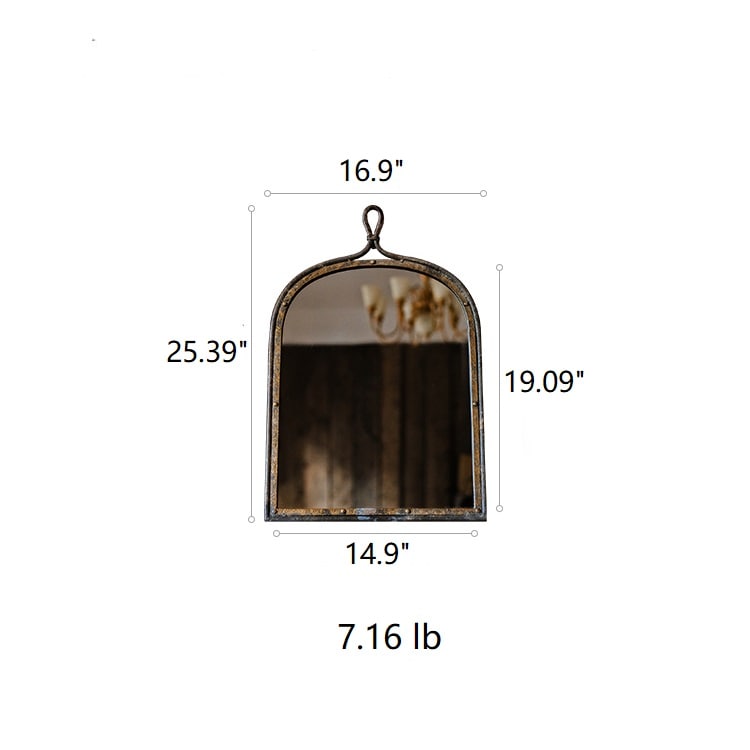 Antique Dark Iron Mirror
