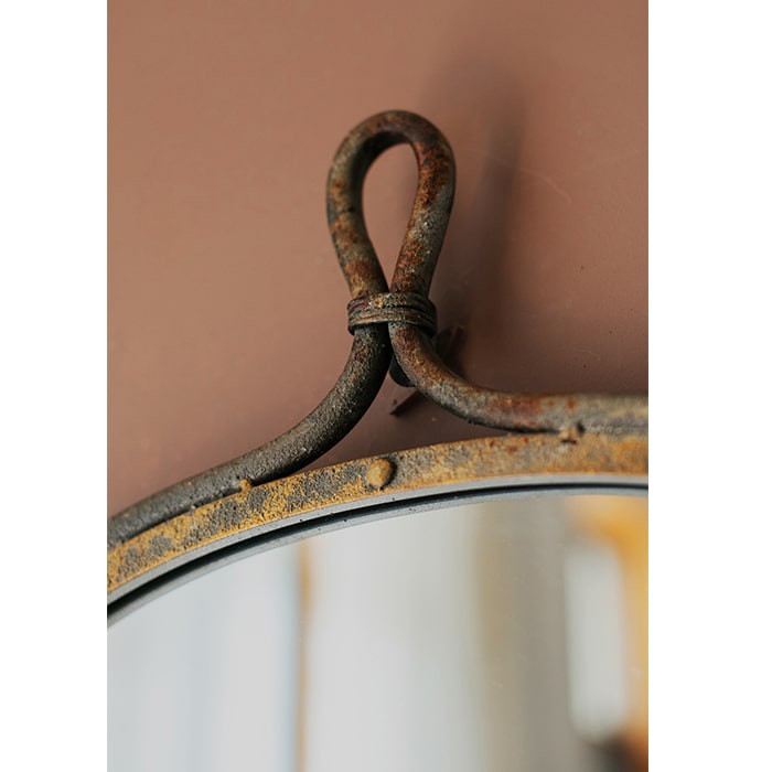 Antique Dark Iron Mirror