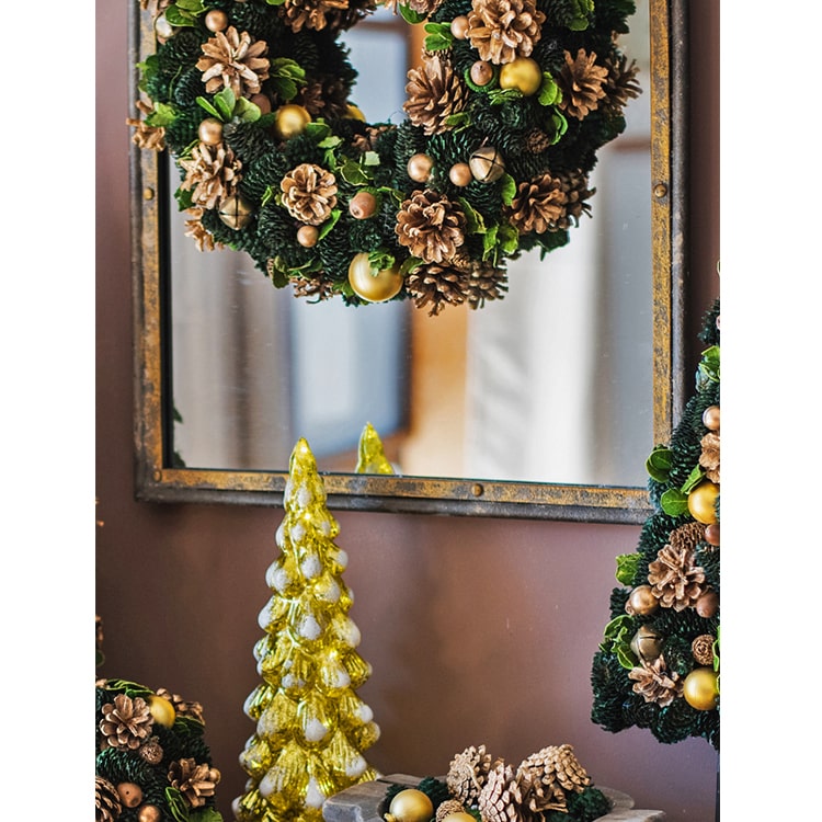 Antique Dark Iron Mirror