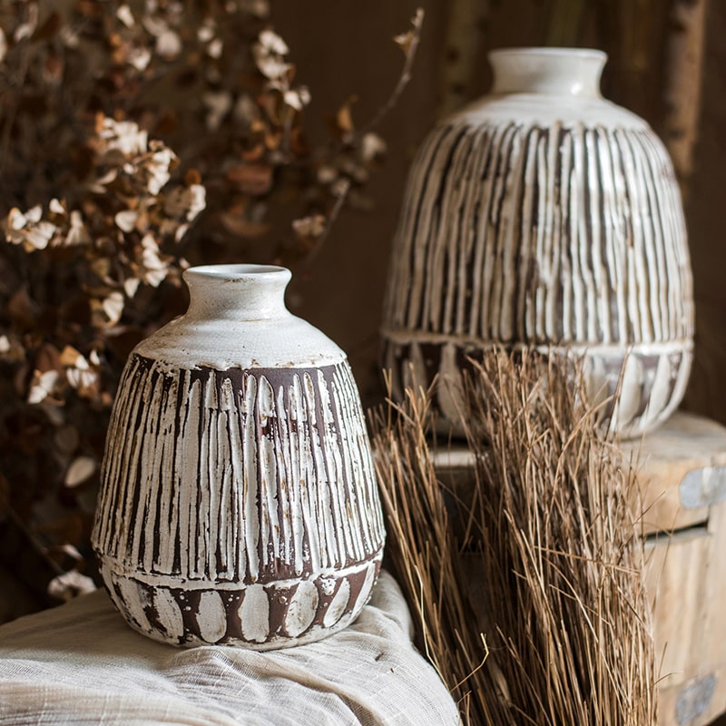 Handcrafted Brown Ceramic Vase
