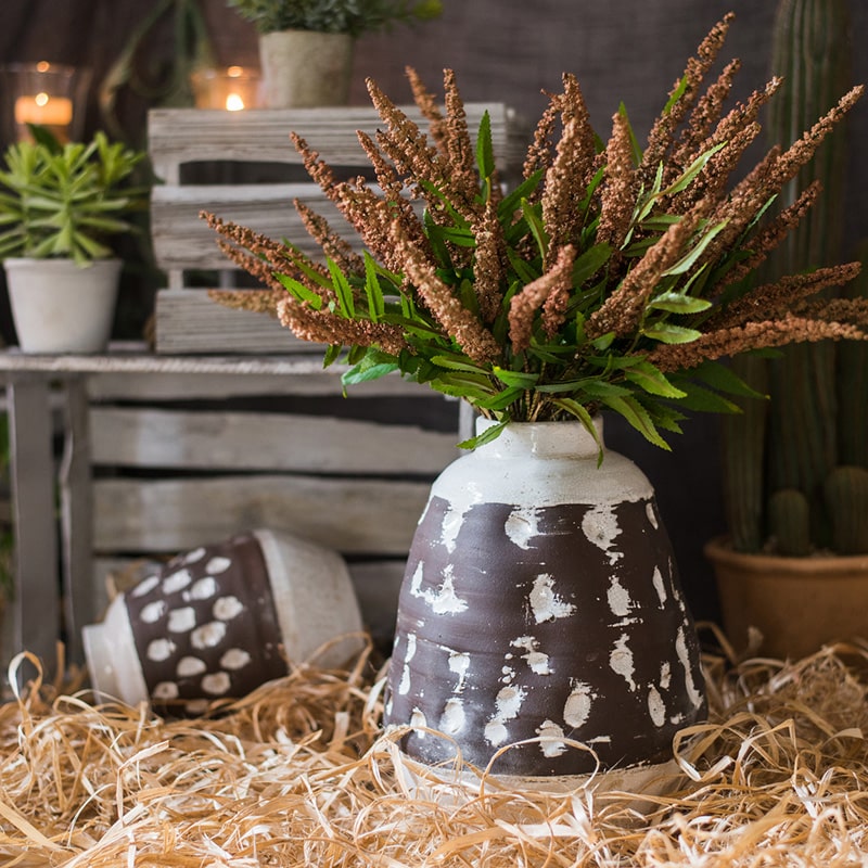 Handcrafted Brown Ceramic Vase
