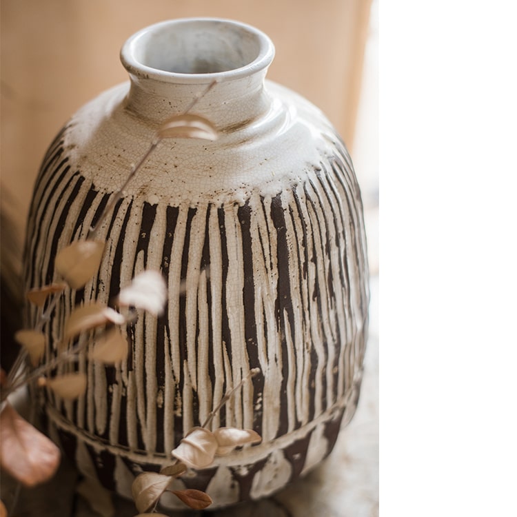 Handcrafted Brown Ceramic Vase