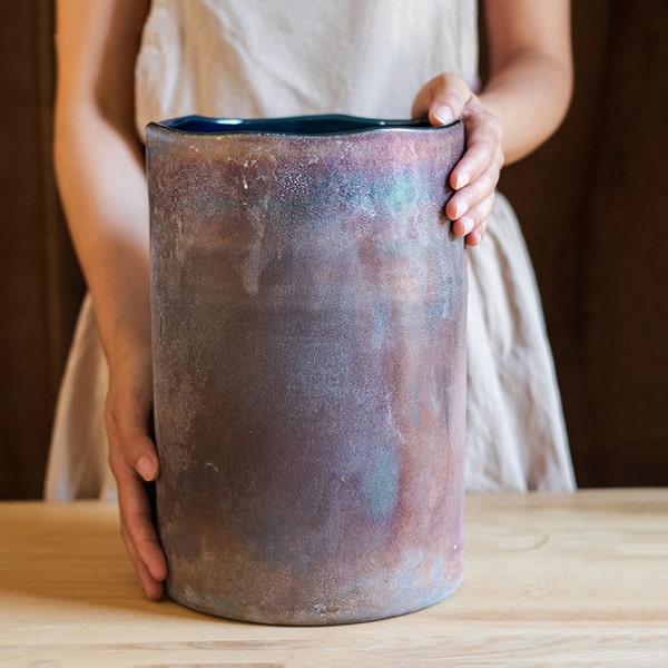 Rust Art Glass Vase