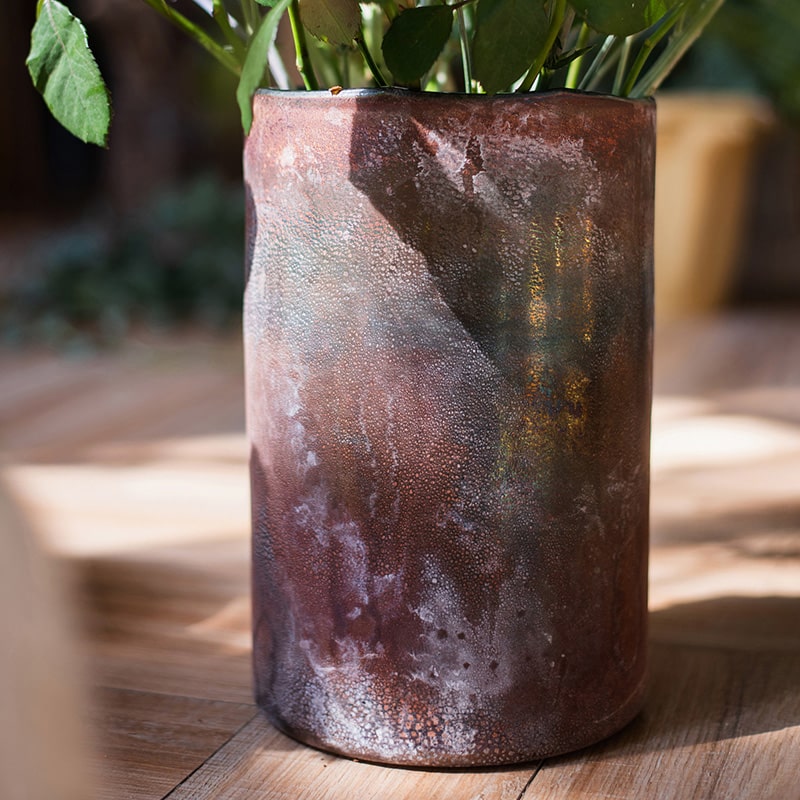 Rust Art Glass Vase