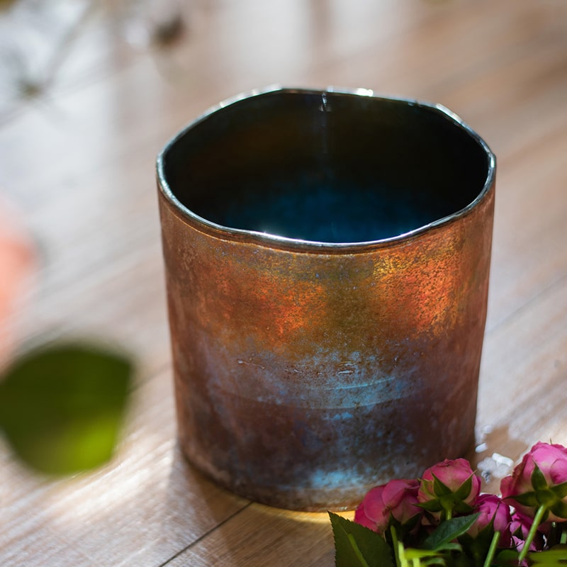 Rust Art Glass Vase