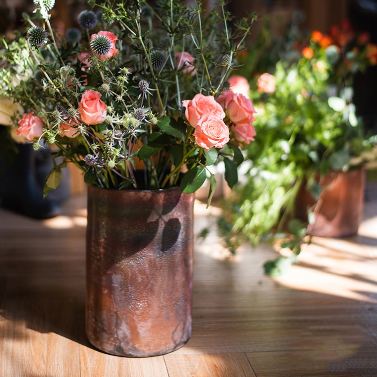 Rust Art Glass Vase