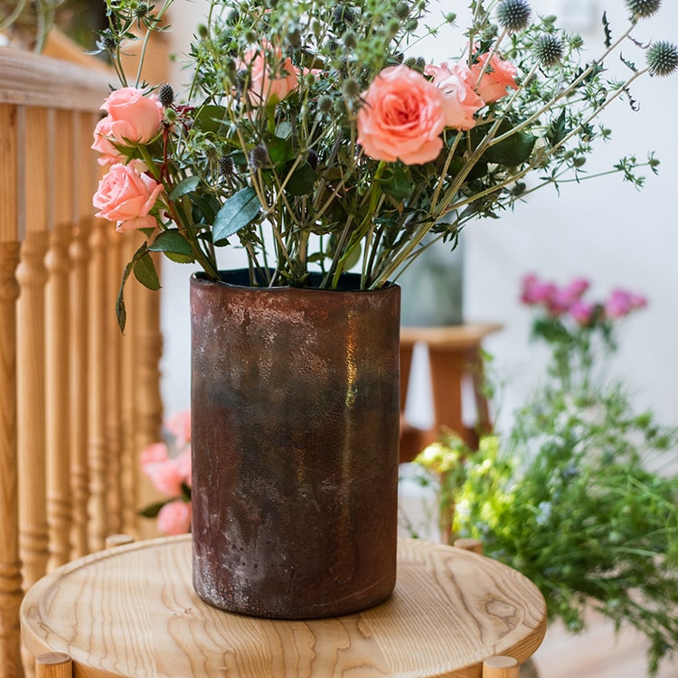 Rust Art Glass Vase