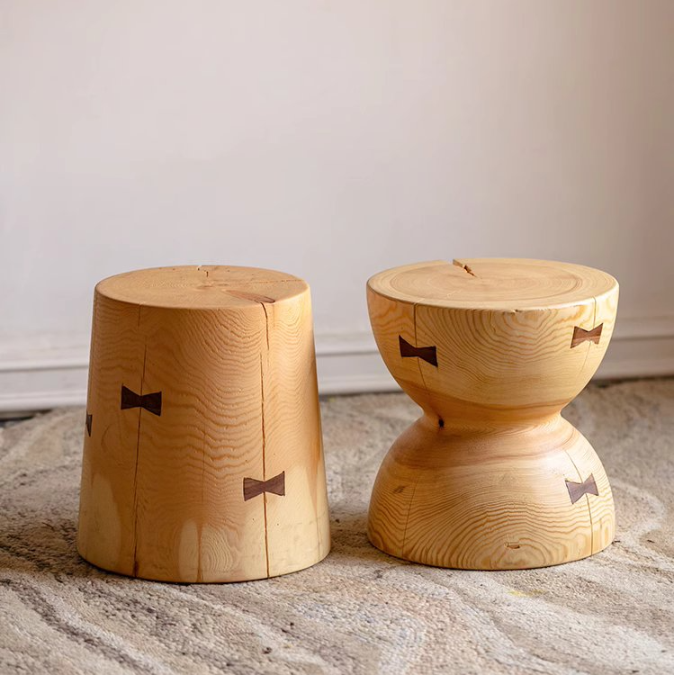 Natural Solid Wood End Table