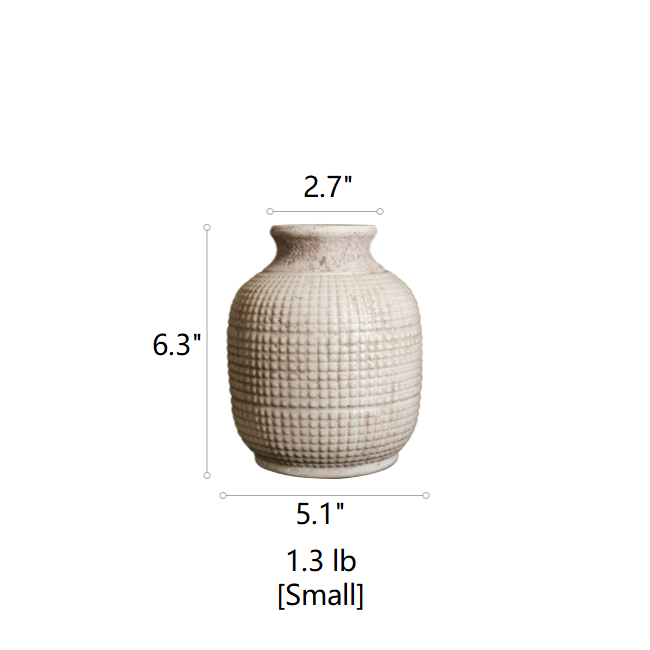 White Textured Porcelain Vase