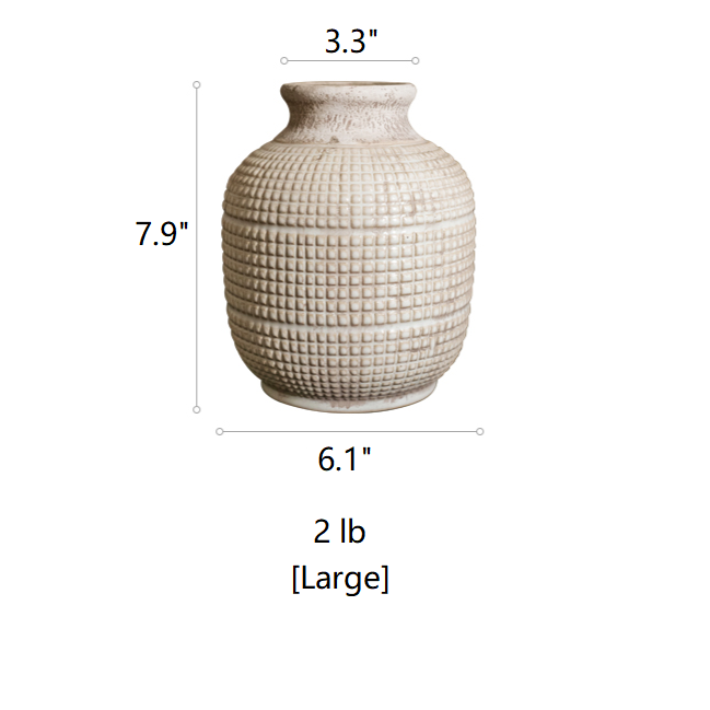 White Textured Porcelain Vase