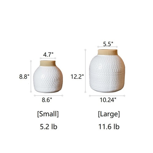 Glazed White Ceramic Vase