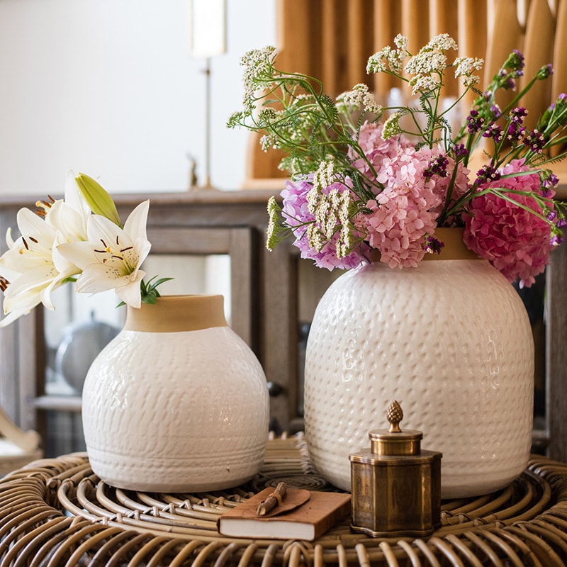 Glazed White Ceramic Vase