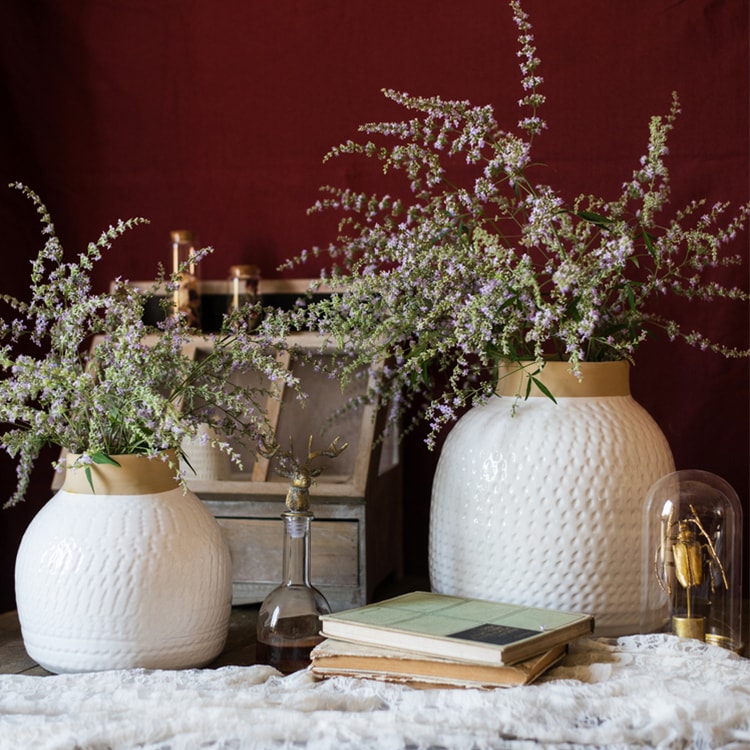 Glazed White Ceramic Vase