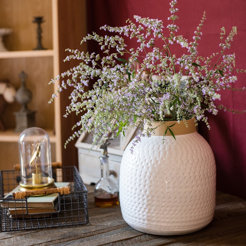 Glazed White Ceramic Vase