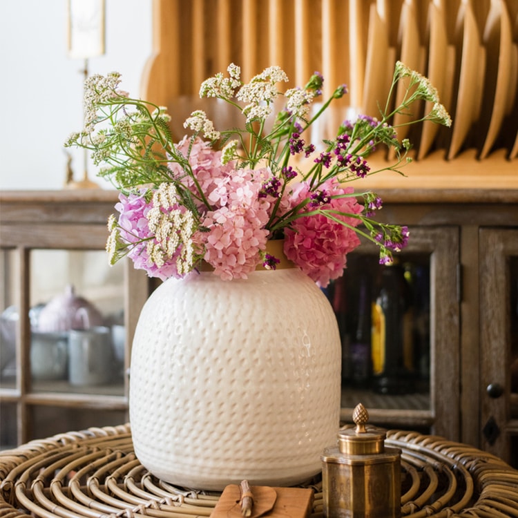 Glazed White Ceramic Vase