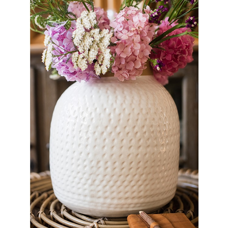 Glazed White Ceramic Vase