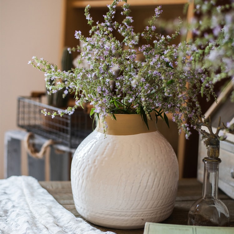 Glazed White Ceramic Vase