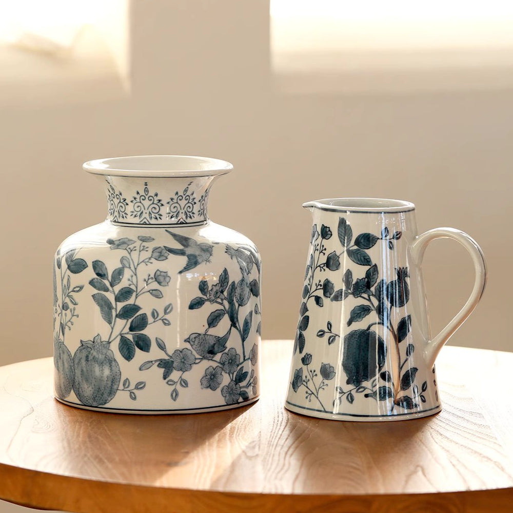 Pomegranate Blue & White Porcelain Vase