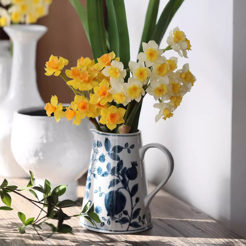 Pomegranate Blue & White Porcelain Vase