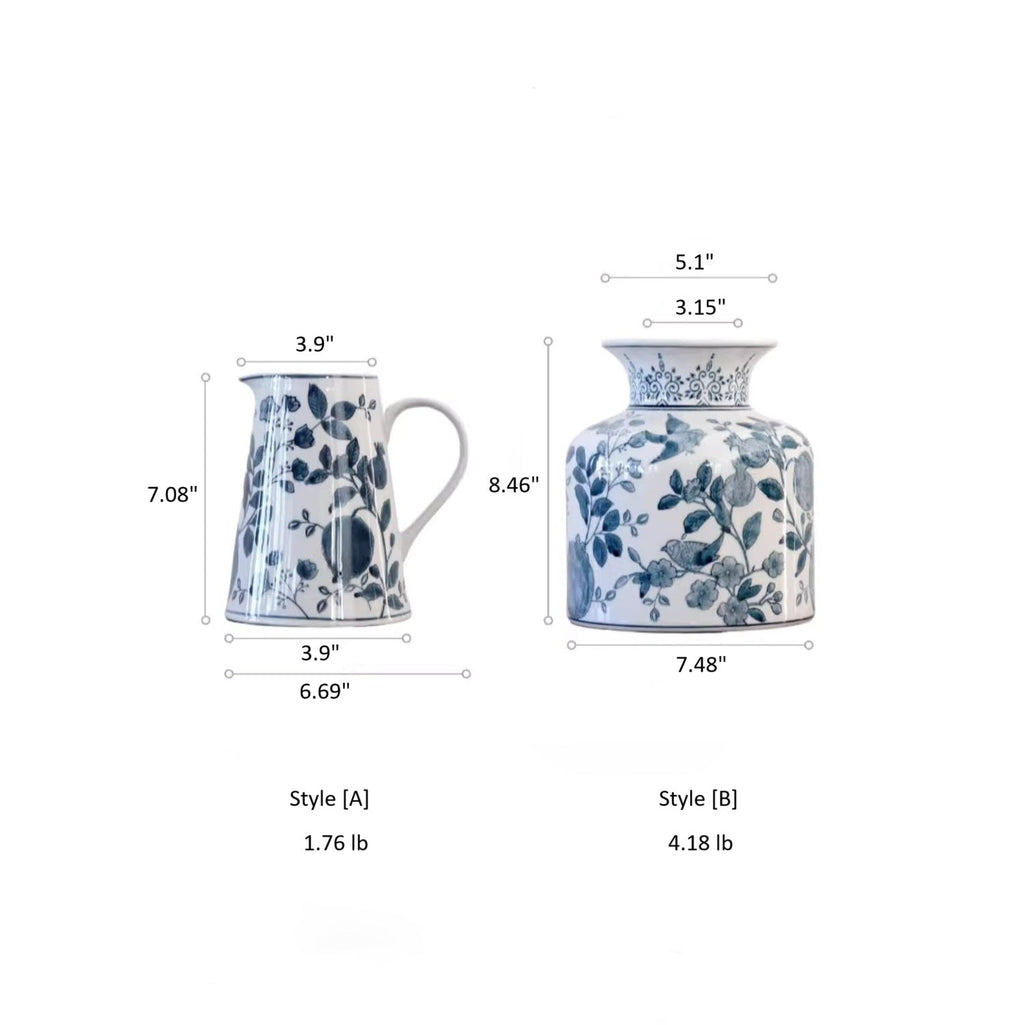 Pomegranate Blue & White Porcelain Vase