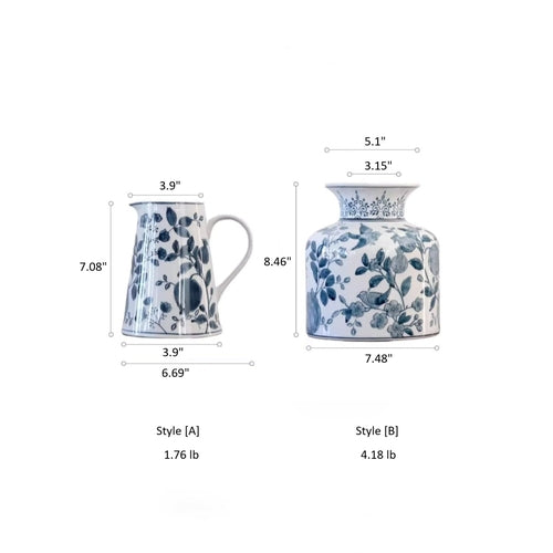 Pomegranate Blue & White Porcelain Vase