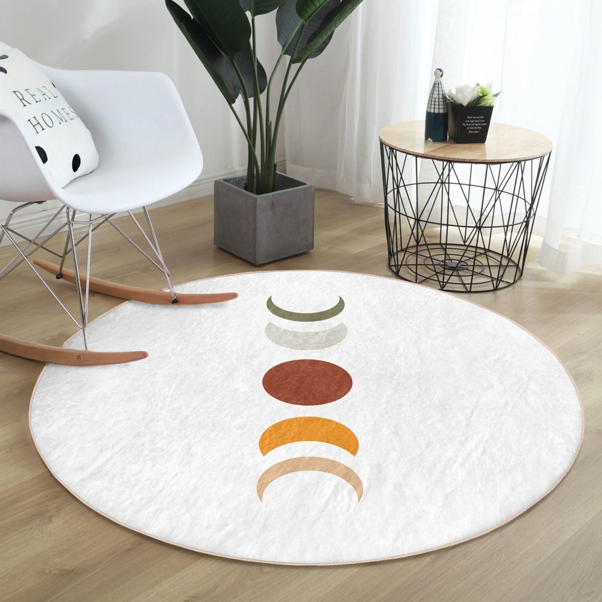 Moon Pattern Round Rug