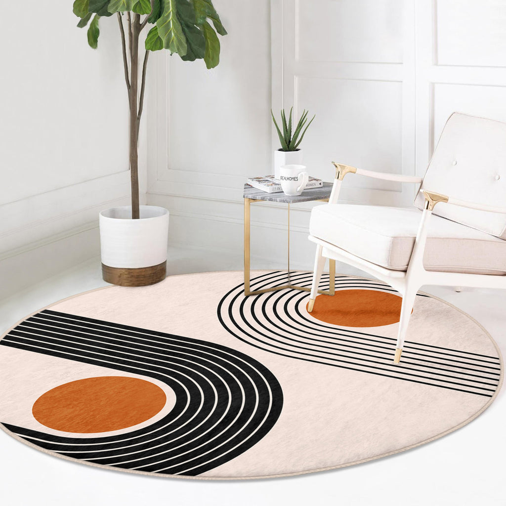 Abstract Round Living Room Rug