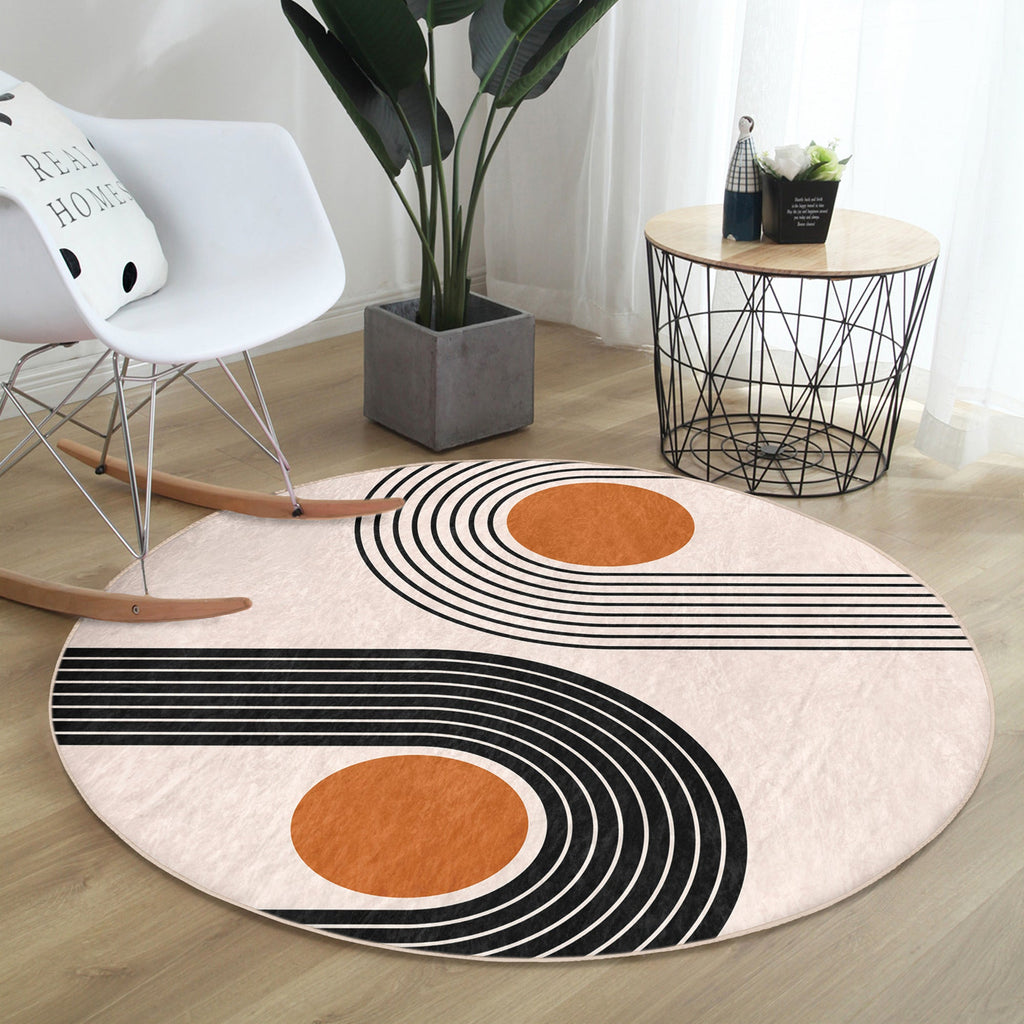 Abstract Round Living Room Rug