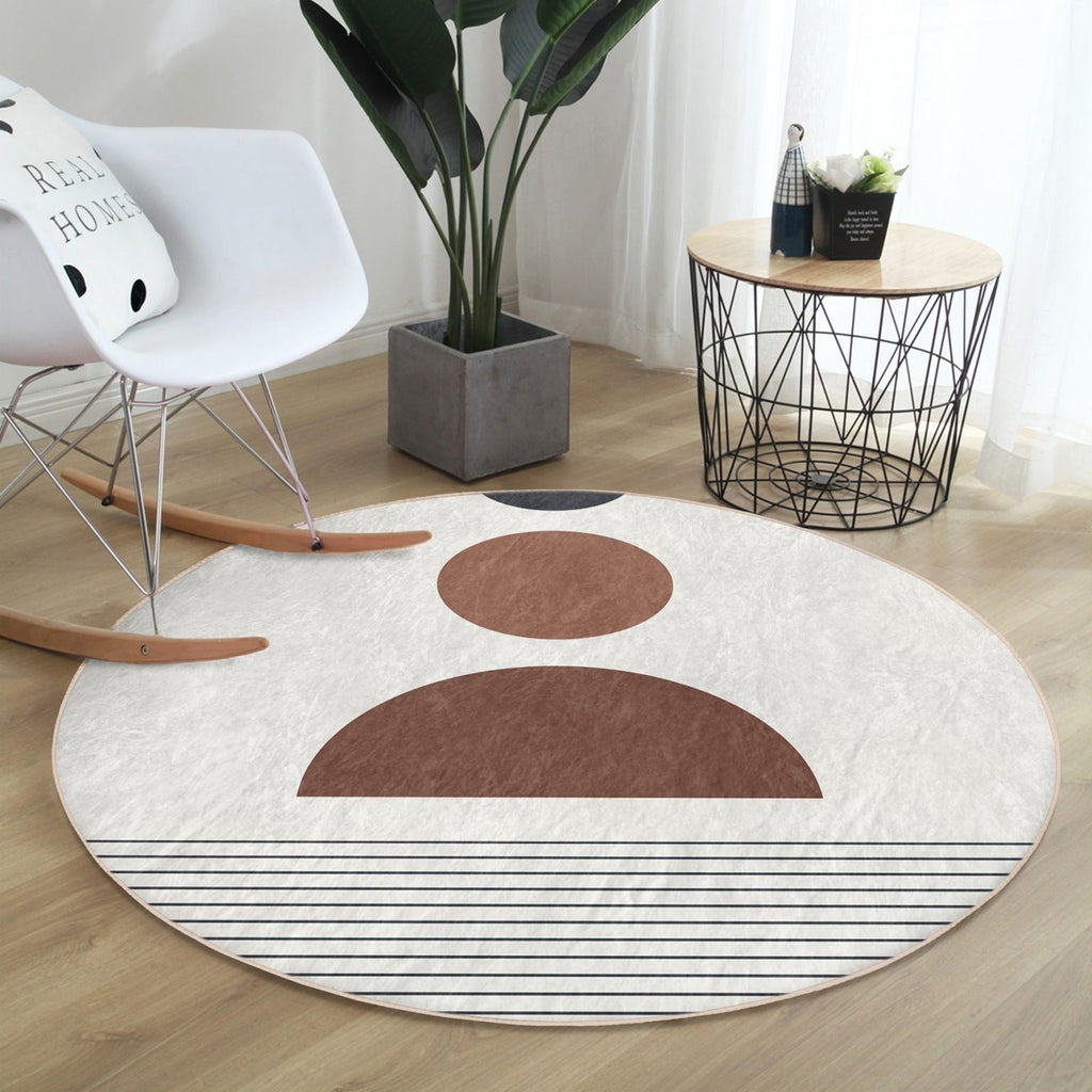 Abstract Geometric Round Rug
