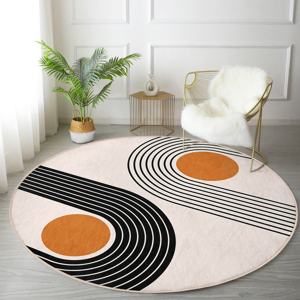 Abstract Round Living Room Rug