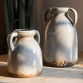 Glazed Pottery Vase with Handles
